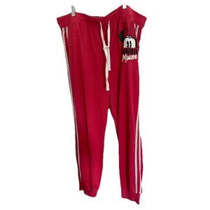 Disney Minnie Mouse Joggers‎ Women's Plus Size 1X Muted Red Drawstring Pockets